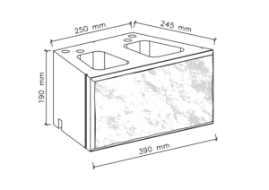 Wymiary pustak oporowy CJ BLOK PBO-25-P jednostronnie łupany prosto